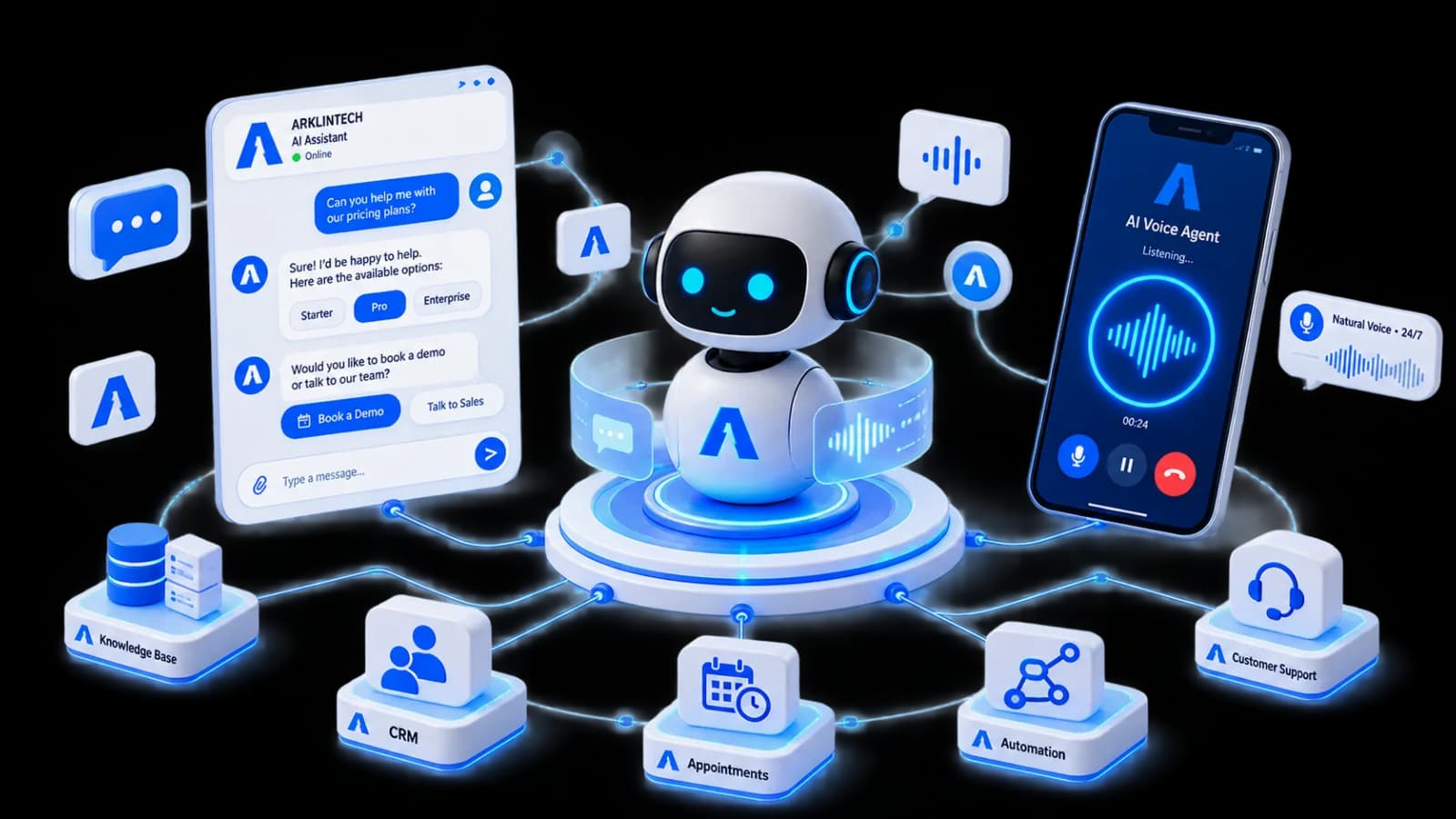 Chat and Voice Bot service illustration